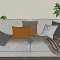 modern double sofa fabric double sofa 3d model