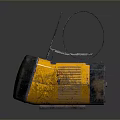 Vintage Yellow Computer With Antennas Green Screen Metal Casing And Retro Design