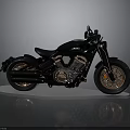 Black Cruiser Motorcycle With Modern Design And Golden Wheels Shiny Metallic Parts
