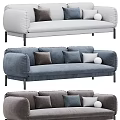 Modern Three Seater Sofa With Various Colors Decorative Pillows And Metal Legs