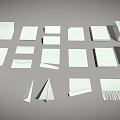 Assorted Paper Products With Folded Sheets Stacked Piles And Decorative Fringe Details