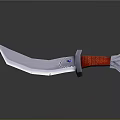 Modern Decorative Knife With Sharp Silver Blade Red Textured Handle And Blue Detail