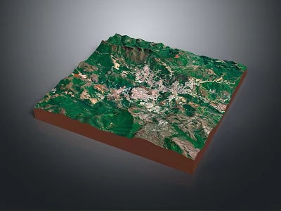 3D Mountainous Terrain Model With Vegetation Covered Surface And Detailed Elevation Features 3d model