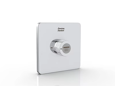 American Standard Sleek Modern White Switch Panel With Round Control Knob 3d model