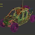 Camouflage Military Style Off Road Vehicle With Open Design And Large Tires