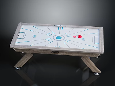 Wooden Air Hockey Table With Tabletop Design Pucks Score Markers And Stable Legs 3d model