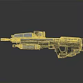 Futuristic Sci Fi Weapon With Metallic Body Scope Barrel And Tactical Grip