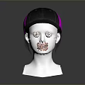 Black And Pink Trucker Hat With Mesh Panels On Mannequin Head