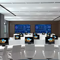 Command Hall of Modern Monitoring Room 3d model
