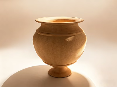 Handcrafted Ceramic Vase With Smooth Surface And Classic Round Base In Soft Lighting 3d model