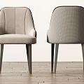 Modern Upholstered Dining Chairs With Curved Backrest And Dark Metal Legs