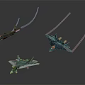 Advanced Blue Fighter Jets Flying With White Contrails In Formation