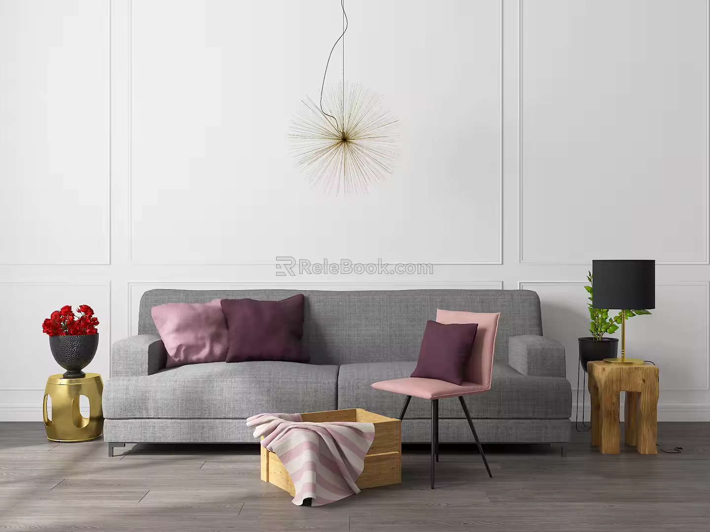 Nordic double sofa 3d model