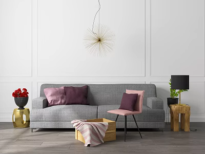 Nordic double sofa 3d model