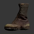 Vintage Worn Leather Military Work Boots With Laces For Practical Daily Use