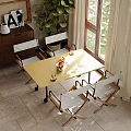 Modern Dining Table And Chair Set With Simple Design In Bright Open Space