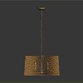 Modern Minimalist Brown Woven Chandelier With Metal Chain For Living Room Decor