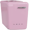 Pink SMEG Retro Style Washing Machine With Sleek Surface And Metal Handle