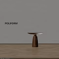 Poliform Modern Wooden Side Table With Round Top And Pedestal Base 3d model
