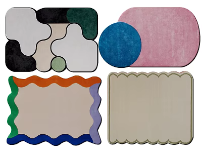Square Carpets With Multiple Colors And Unique Edge Patterns For Home Use 3d model