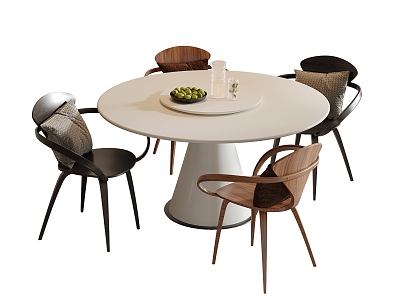 Modern Dining Table and Chair Combination Round Dining Table Dining Chair Single Chair model