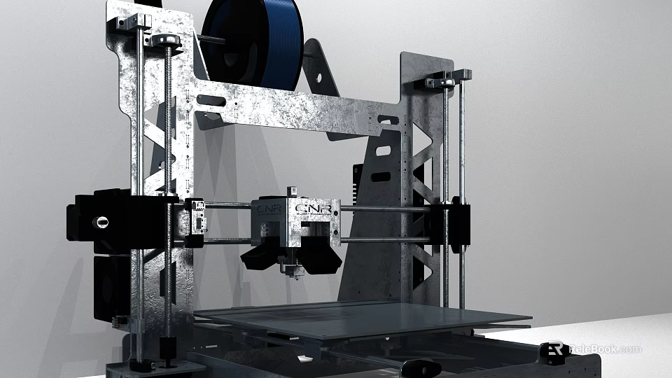 Smart Machine 3D Printer With Metal Frame Print Head And Filament Spool Platform 3d model 