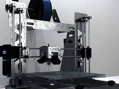Smart Machine 3D Printer With Metal Frame Print Head And Filament Spool Platform 3d model