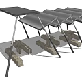 Modern gallery structure 3d model