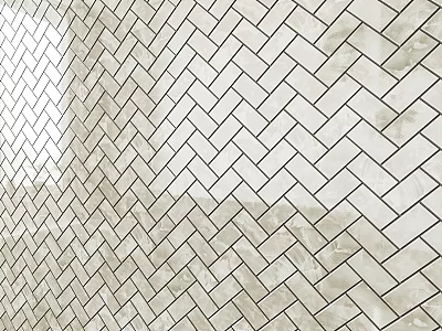Light Beige Herringbone Pattern Tile Wall With Classic Geometric Modern Design 3d model