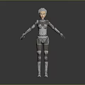 Futuristic Silver Female Robot Game And Movie Character With Metallic Armor And Shiny Surface