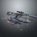 Modern sniper rifle bullet sight sniper rifle 3d model