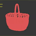 Orange Handwoven Storage Basket with Handle for Home Decor and Organizing