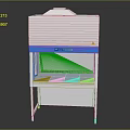 Commercial Laboratory Ventilation Workstation With White Body Blue Trim Metal Stand And Metal Worktop