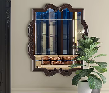 European-style decorative mirror 3d model