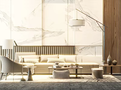 Sofa coffee table combination 3d model