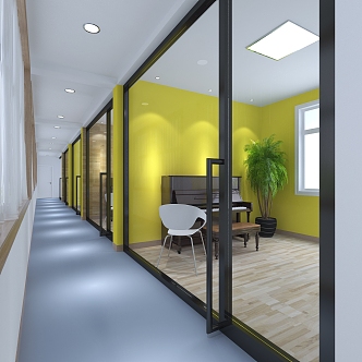 Art Training Institution Education Center Hall Corridor Steel 3d model