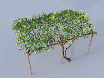 Lush Garden Pergola Covered With Green Climbing Vines And Fresh Foliage 3d model Lush Garden Pergola Covered With Green Climbing Vines And Fresh Foliage 3d model