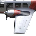 VERTIVIA Passenger Aircraft With Red Blue Stripes White Body And Twin Propellers