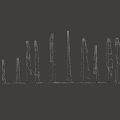 White Columnar Structures On Black Background With Textured Surfaces And Shapes