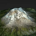 Mountain Terrain Featuring Snow Covered Peak Rocky Slopes And Lush Green Vegetation