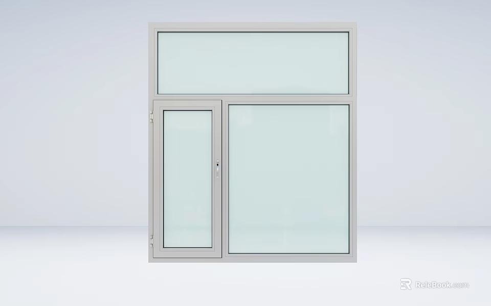 Modern Aluminum Casement Window With Clear Glass Panels For Home Interior 3d model 