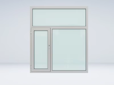Modern Aluminum Casement Window With Clear Glass Panels For Home Interior 3d model