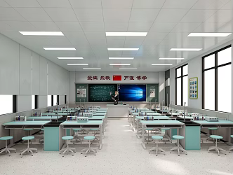 Modern Classroom School Laboratory Room 3d model