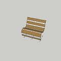 Stylish Wooden Slatted Outdoor Bench With Metal Frame For Garden Seating