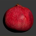 Fresh Red Pomegranate With Shiny Surface And Whole Ripe Fruit
