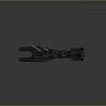 Detailed Sci-Fi Spaceship Model With Gray Exterior Structural Components And Thrusters 3d model