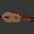 Classic Hand Carved Wooden Stringed Musical Instrument As Home Decor Accessory