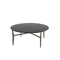 Round Black Coffee Table With Stylish Metal Legs And Modern Design 3d model