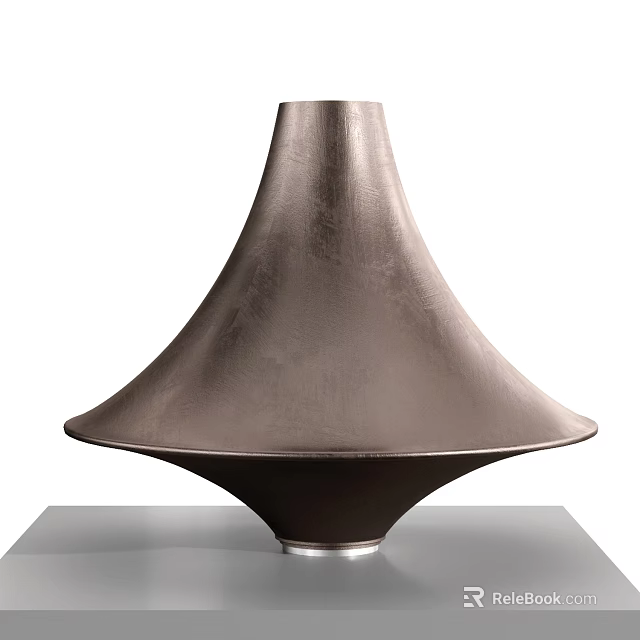 Modern Metallic Brown Table Lamp With Conical Shade And Sturdy Base 3d model