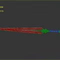 Medieval Wooden Sword with Red Hilt and Metal Accents Detailed Design